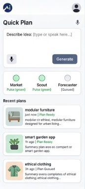AI Business Plan Generator mobile view